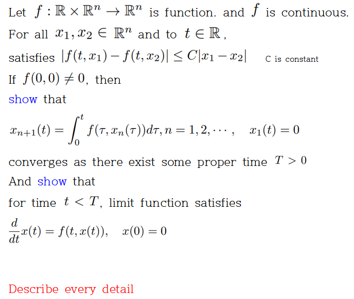 N Let F Rxr R Is Function And F Is Continuous For All X1 X2 E R And To Ter Satisfies F T Xi F T X2 C 1