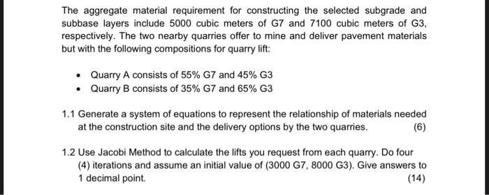 The Aggregate Material Requirement For Constructing The Selected Subgrade And Subbase Layers Include 5000 Cubic Meters O 1