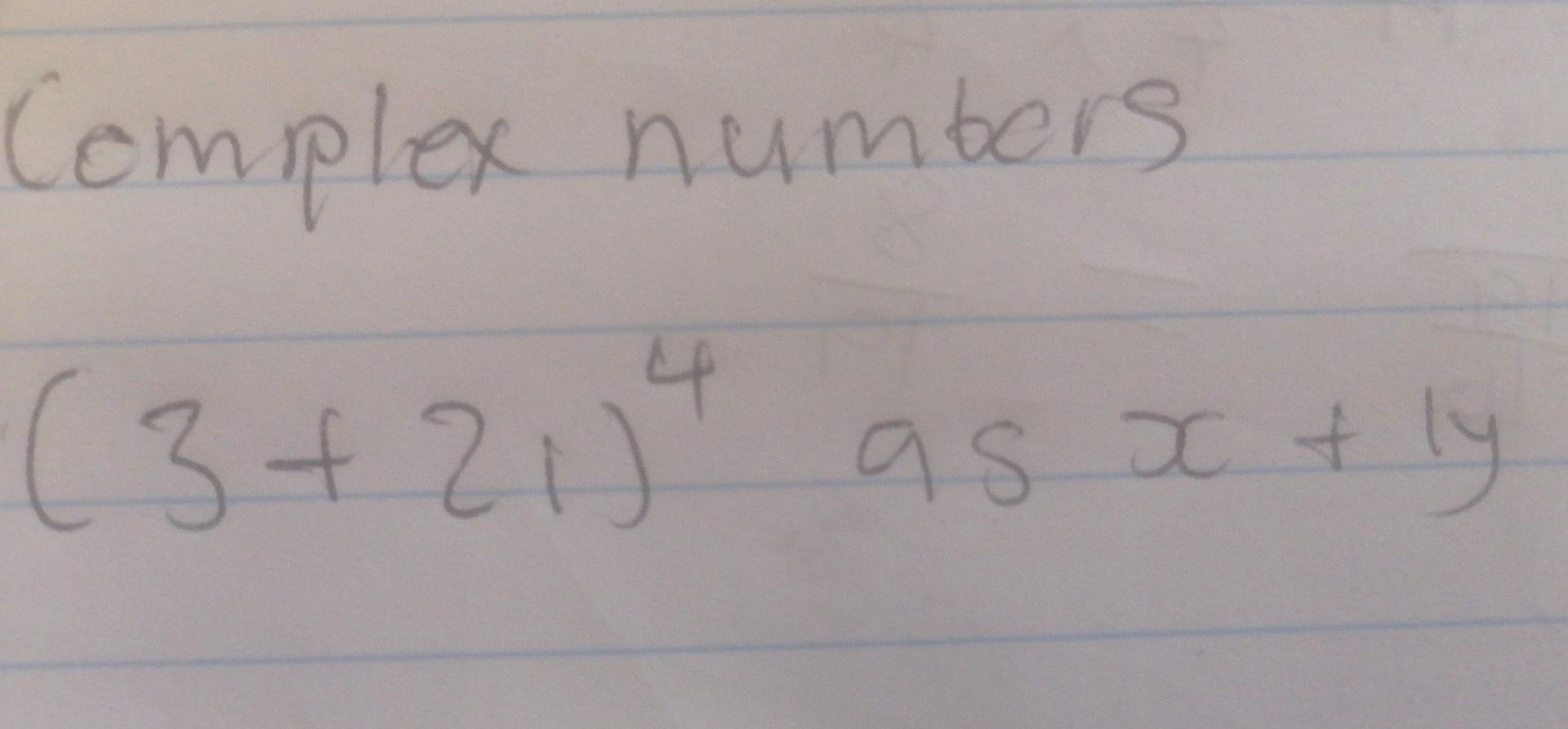 Complex Numbers 4 3 21 As X Tly Xt 1