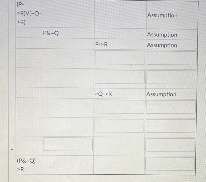 Fill In The Missing Steps Of The Proof That P R V Q R Proves P Q R Put Both The Missing Sentence As Well As Miss 2