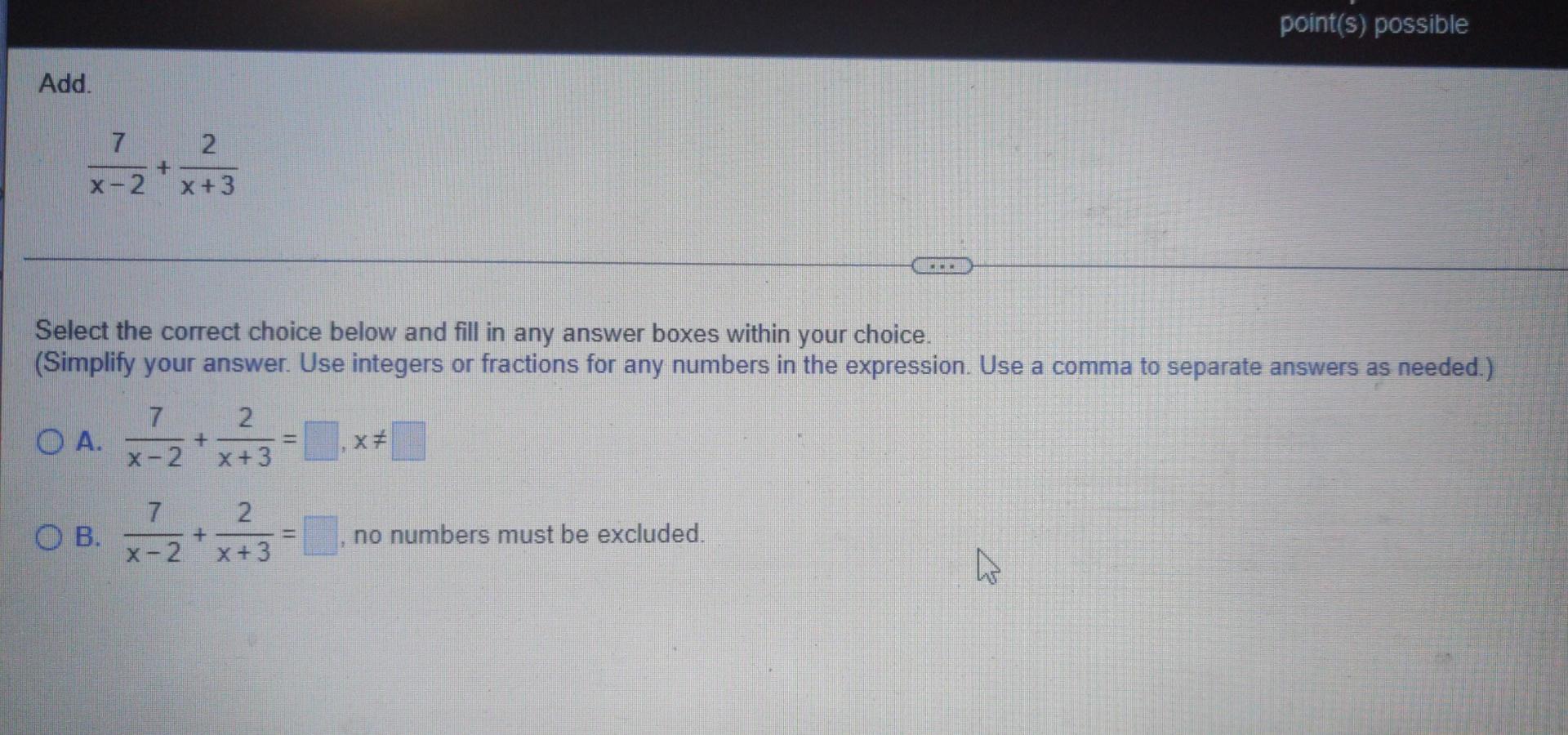 Point S Possible Add 72 X 2 X 3 Select The Correct Choice Below And Fill In Any Answer Boxes Within Your Choice Sim 1