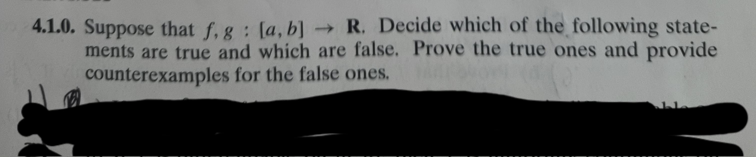 4 1 0 Suppose That F 8 A B R Decide Which Of The Following State Ments Are True And Which Are False Prove Th 1
