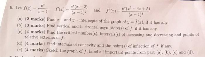 E I L 6 Let F F X 2 E 2 2 And F X Ef X2 4x 5 X 1 1 1 A 2 Marks Find And Y Intercep 1