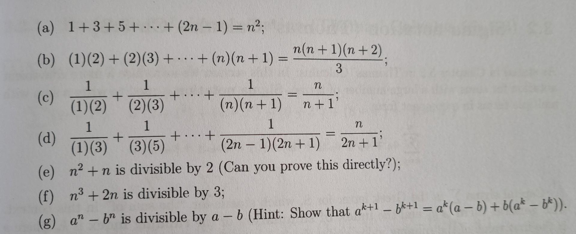 D1 Prove By Induction That For All Natural Numbers N N C A 1 3 5 2n 1 N2 B 1 2 2 3 2