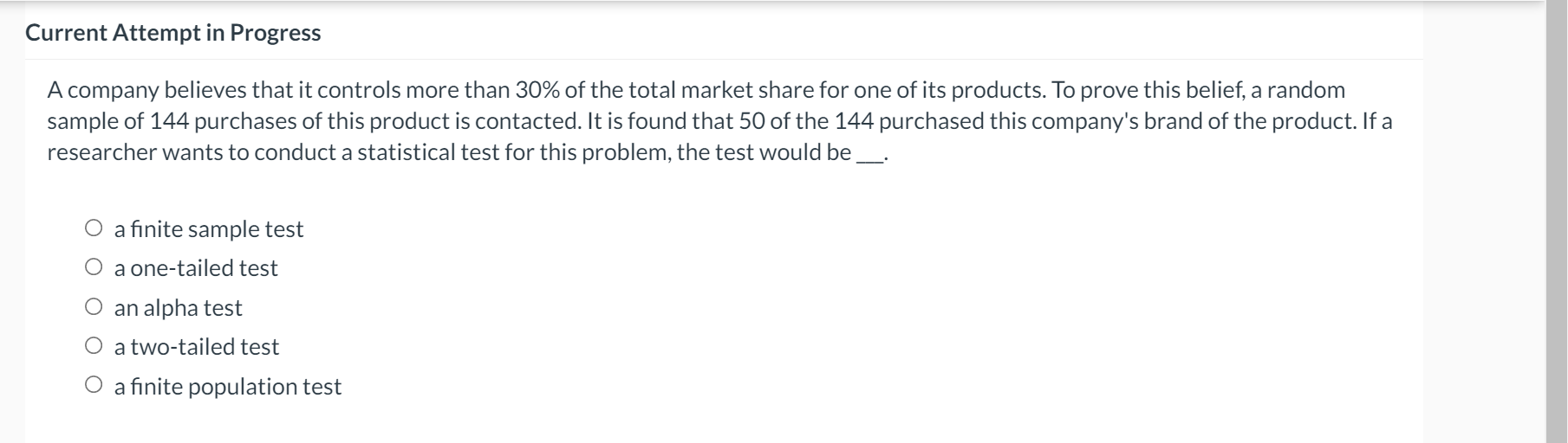 Current Attempt In Progress A Company Believes That It Controls More Than 30 Of The Total Market Share For One Of Its P 1