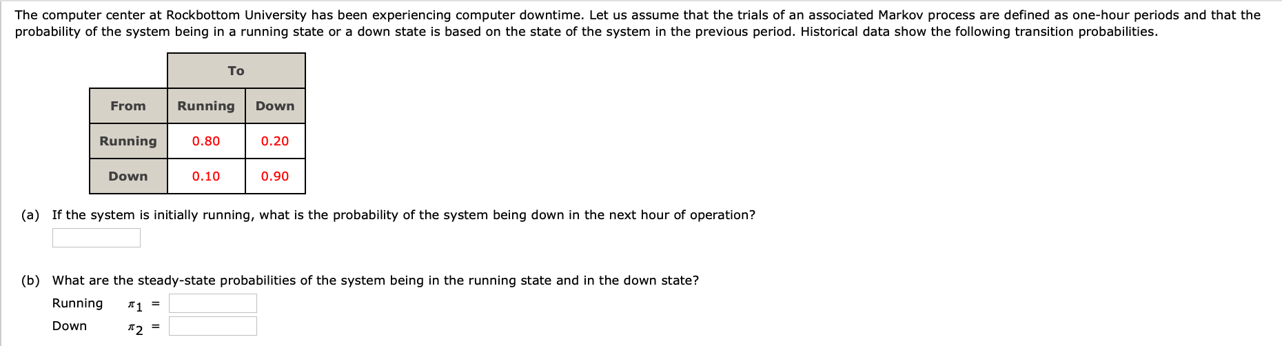 The Computer Center At Rockbottom University Has Been Experiencing Computer Downtime Let Us Assume That The Trials Of A 1