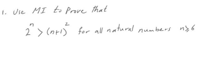 1 Use Mi To Prove That 2 Nris For All Natural For All Natural Numbers Ny6 2 Nt 1