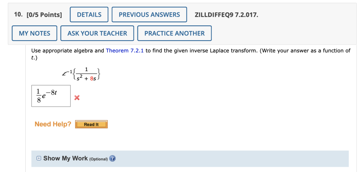 10 0 5 Points Details Previous Answers Zilldiffeq9 7 2 017 My Notes Ask Your Teacher Practice Another Use Appropriat 1