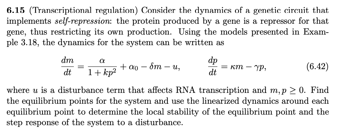 Linearisation Solve Exercise 6 15 From The Textbook Linearise About Zero Disturbance 1