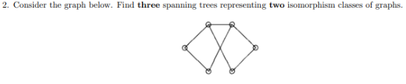 2 Consider The Graph Below Find Three Spanning Trees Representing Two Isomorphism Classes Of Graphs 1