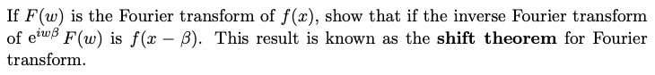Shift Theorem For Fourier Transform 1