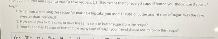 Metallo Of Butter And Sugar To Make A Cake Recipe Is 2 3 This Means That For Every 2 Cups Of Butter You Should Use 3 C 1