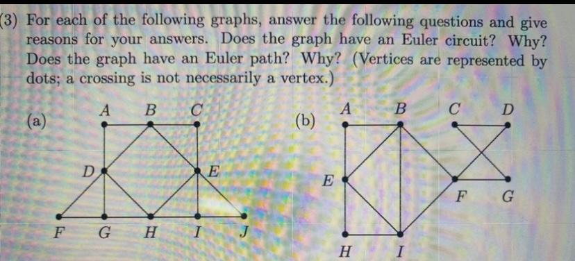 3 For Each Of The Following Graphs Answer The Following Questions And Give Reasons For Your Answers Does The Graph H 1