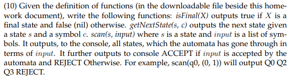 10 Given The Definition Of Functions In The Downloadable File Beside This Home Work Document Write The Following Fu 1