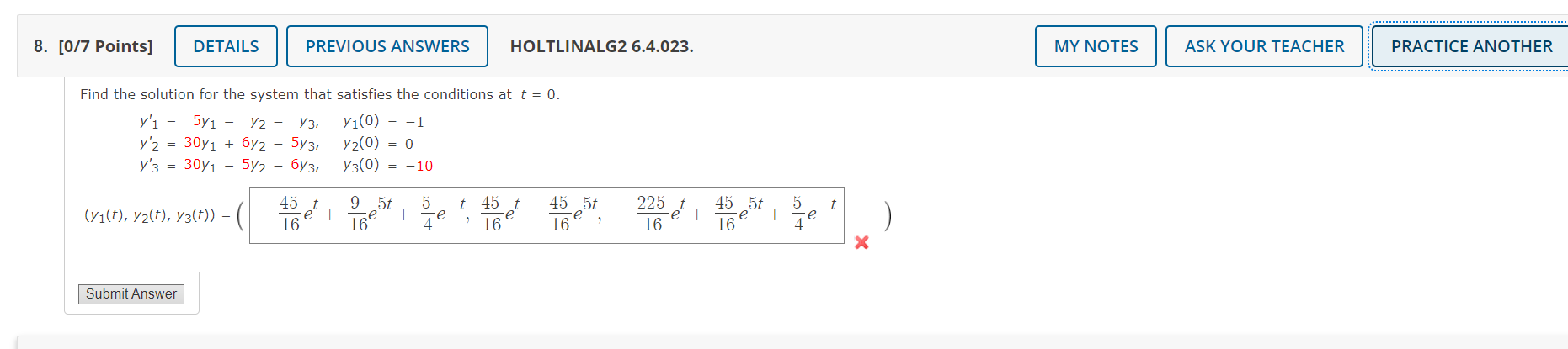 8 0 7 Points Details Previous Answers Holtlinalg2 6 4 023 My Notes Ask Your Teacher Practice Another Find The Soluti 1