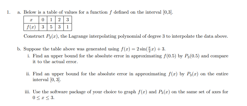 Numerical Analysis 1