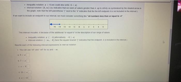 Inequality Notation 4 We Could Also Witte Interval Notation 4 00 O Indicates That We Want Alvatos Greater Than U 1
