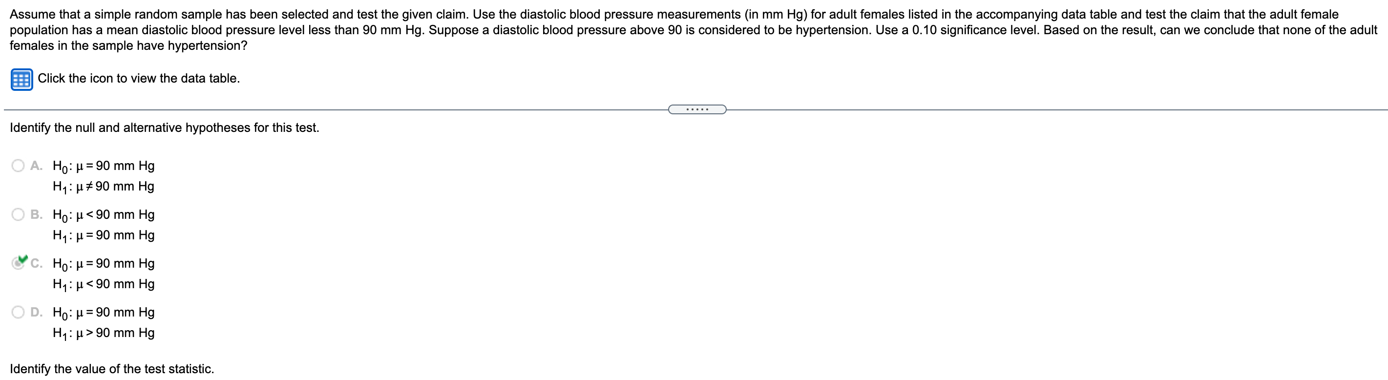 Assume That A Simple Random Sample Has Been Selected And Test The Given Claim Use The Diastolic Blood Pressure Measurem 1