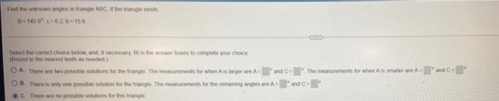 Find The Unknown Anges In Trung Ca Tingin 8145 62 0156 And The Measurements For When Amatera Select The Corre Choice Bel 1