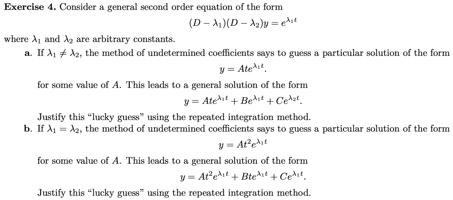 Exercise 4 Consider A General Second Order Equation Of The Form D D 12 Y Edit Where 11 And 12 Are Arbitrary C 1