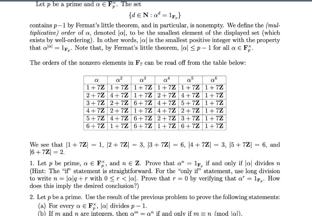 Let P Be A Prime And A Ef The Set D En Ad 1f Contains P 1 By Fermat S Little Theorem And In Particular Is Nonemp 1