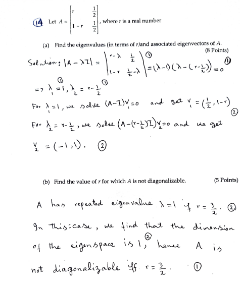 04 Let A Where Is A Real Number 1 2 A Find The Eigenvalues In Terms Of Rand Associated Eigenvectors Of A 8 Poin 1