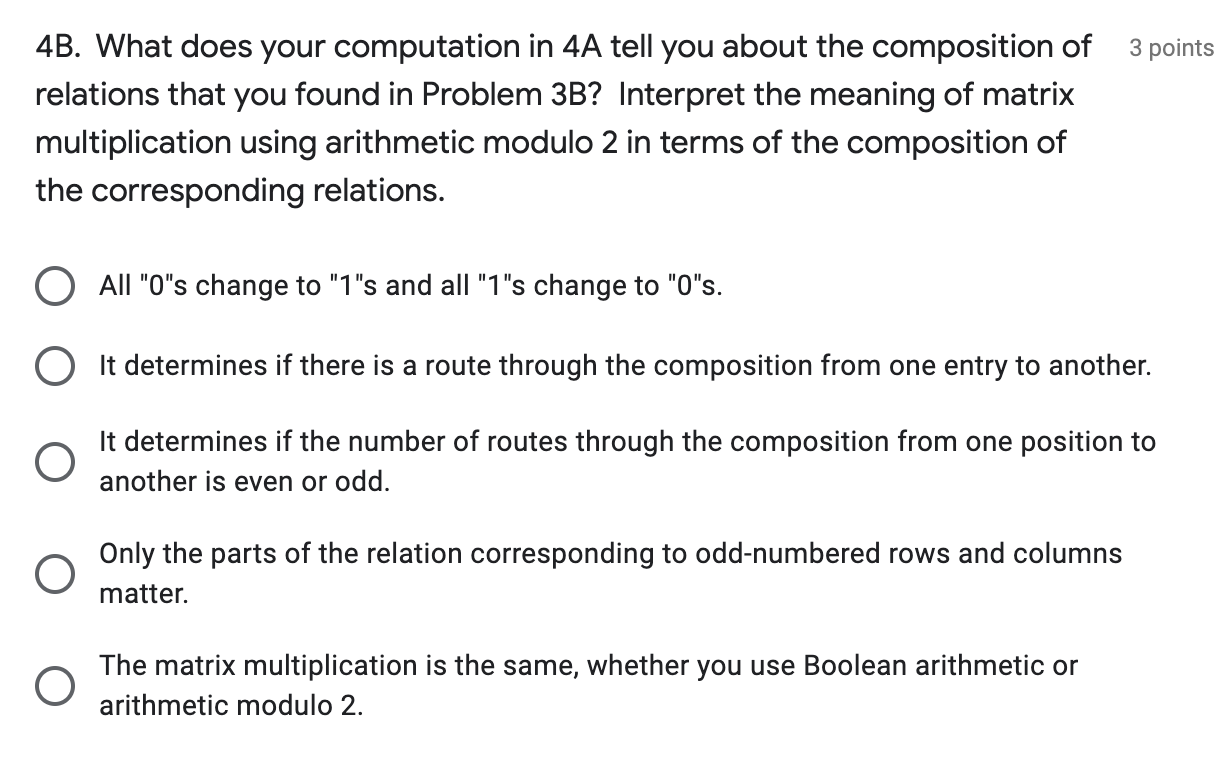 4b What Does Your Computation In 4a Tell You About The Composition Of 3 Points Relations That You Found In Problem 3b 1