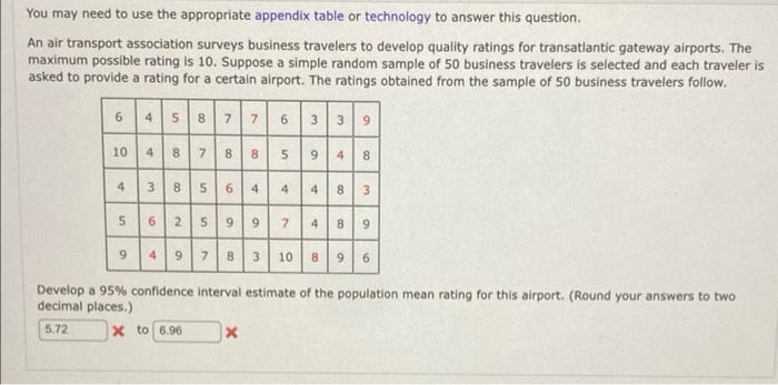 You May Need To Use The Appropriate Appendix Table Or Technology To Answer This Question An Air Transport Association S 1