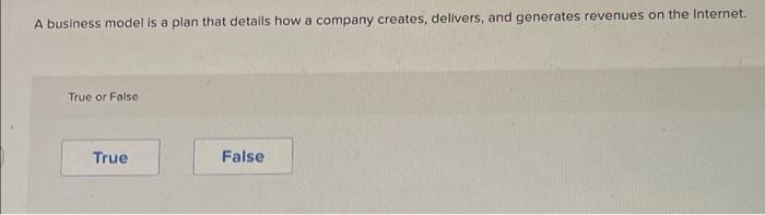 A Business Model Is A Plan That Details How A Company Creates Delivers And Generates Revenues On The Internet True Or 1