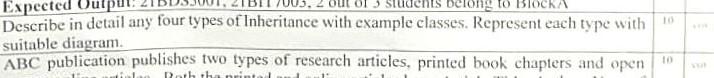 3 Stude Block Expected Betong Describe In Detail Any Four Types Of Inheritance With Example Classes Represent Each Type 1