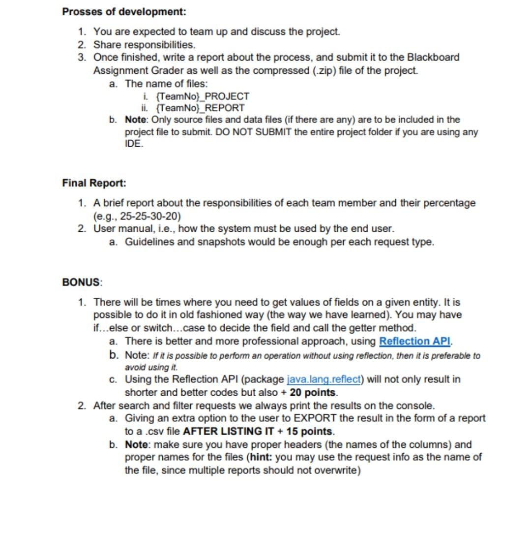 Final Project Requirements This Is A Team Project You Will Be Working On The Project In A Team Of 3 5 People Note I 3