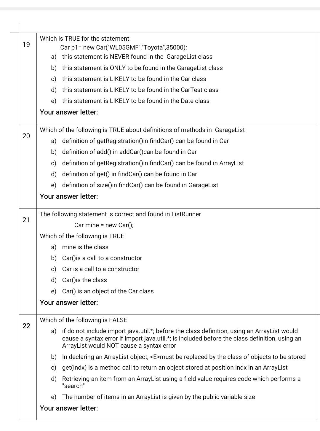 19 Which Is True For The Statement Car P1 New Car Wl05gmf Toyota 35000 A This Statement Is Never Found In The G 1