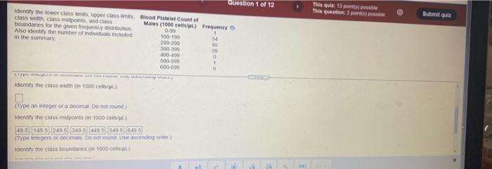 Question 1 Of 12 This Quia 13 Point This Question 2 Porte Submit Que Identify The Lower Class Mits Upper Classes Bloo 1