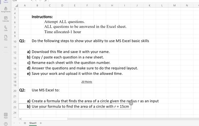54 A 8 C D E F G H 1 K L M N Con 3 A 4 5 C 6 Instructions Attempt All Questions All Questions To Be Answered In The Ex 1