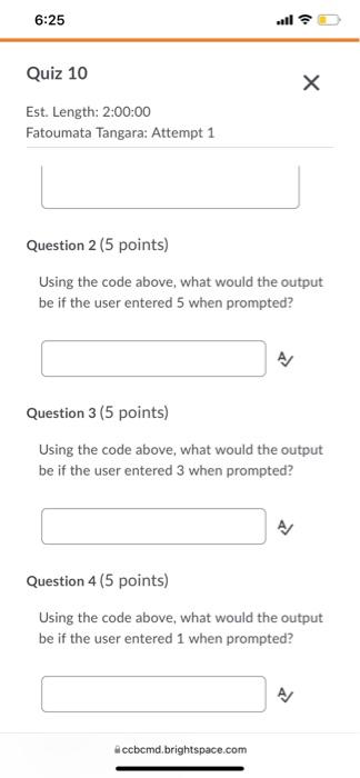 6 25 Al Quiz 10 X Est Length 2 00 00 Fatoumata Tangara Attempt 1 Question 1 5 Points Briefly Describe The Following 2