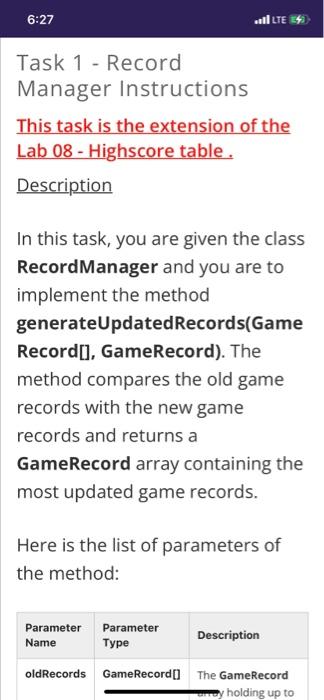 6 27 Illus Task 1 Record Manager Instructions This Task Is The Extension Of The Lab 08 Highscore Table Description 1