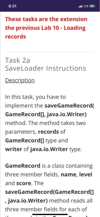 6 31 Lte Es These Tasks Are The Extension The Previous Lab 10 Loading Records Task 2a Save Loader Instructions Descrip 1
