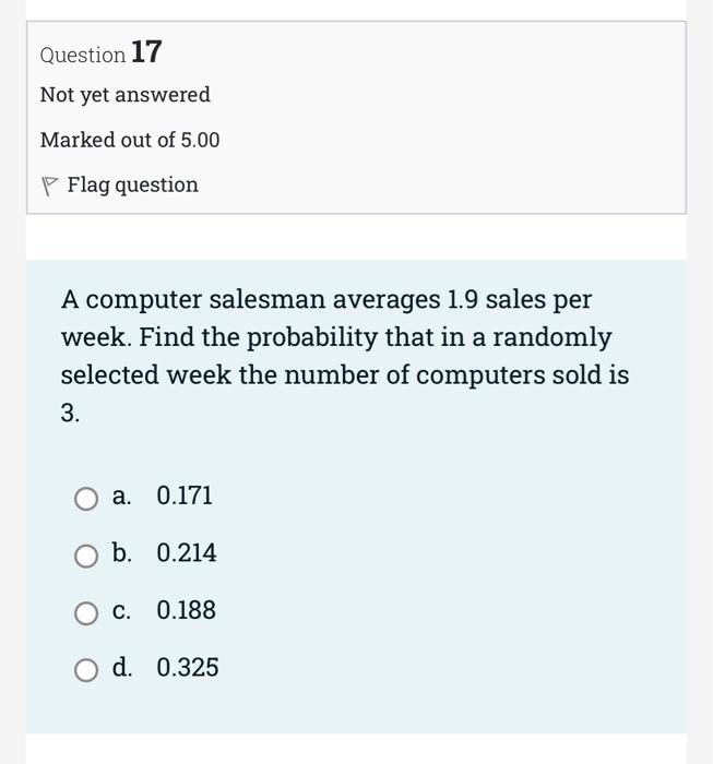 Question 15 Not Yet Answered Marked Out Of 5 00 P Flag Question At Any One Of A Grocery Store S Checkout Counters 1 8 P 3