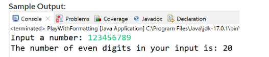 Please Help In Java Write A Recursive Method That Will Compute The Number Of Even Digits In A Number Int Countevens 1