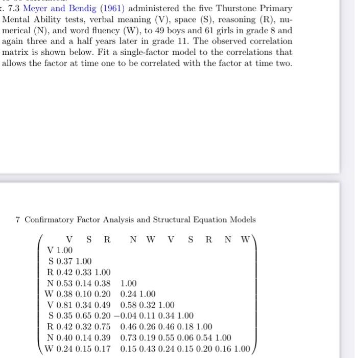 6 7 3 Meyer And Bendig 1961 Administered The Five Thurstone Primary Mental Ability Tests Verbal Meaning V Space S 1