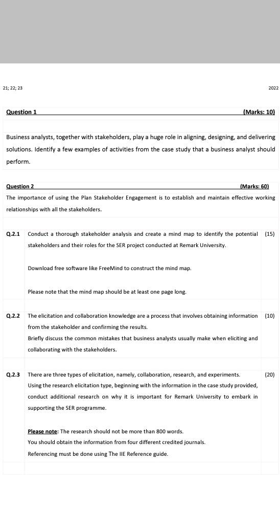 21 22 23 2022 Assignment Instructions Please Ensure That You Answer All The Questions Question Marks 100 Assignment 5