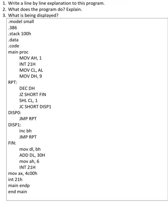 1 Write A Line By Line Explanation To This Program 2 What Does The Program Do Explain 3 What Is Being Displayed 1