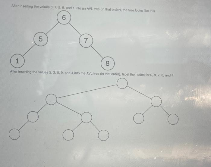 After Inserting The Values 6 7 5 8 And 1 Into An Avl Tree In That Order The Tree Looks Like This 6 5 7 1 8 00 Aft 1