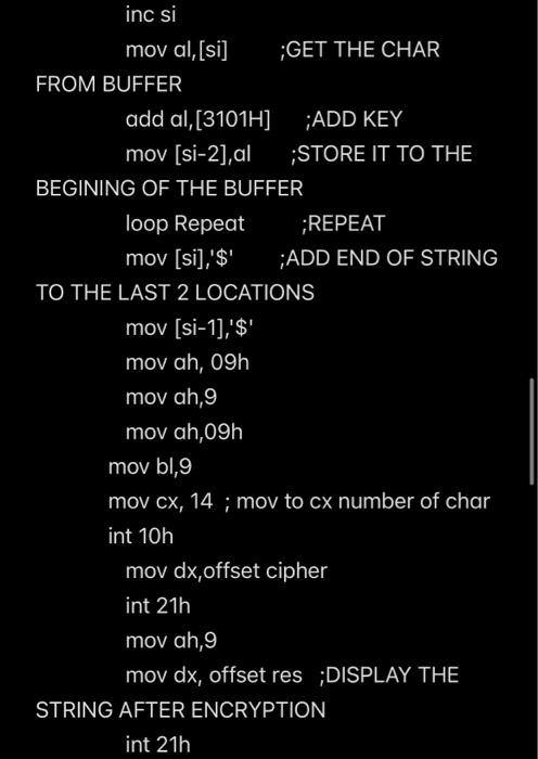 Welcome To The Shift Cipher Program Data Segment Add Your Data Here Enter Db Oah Odh Welcome Db Welcome To The 7