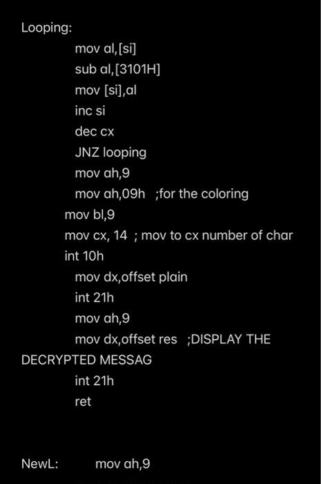 Welcome To The Shift Cipher Program Data Segment Add Your Data Here Enter Db Oah Odh Welcome Db Welcome To The 9