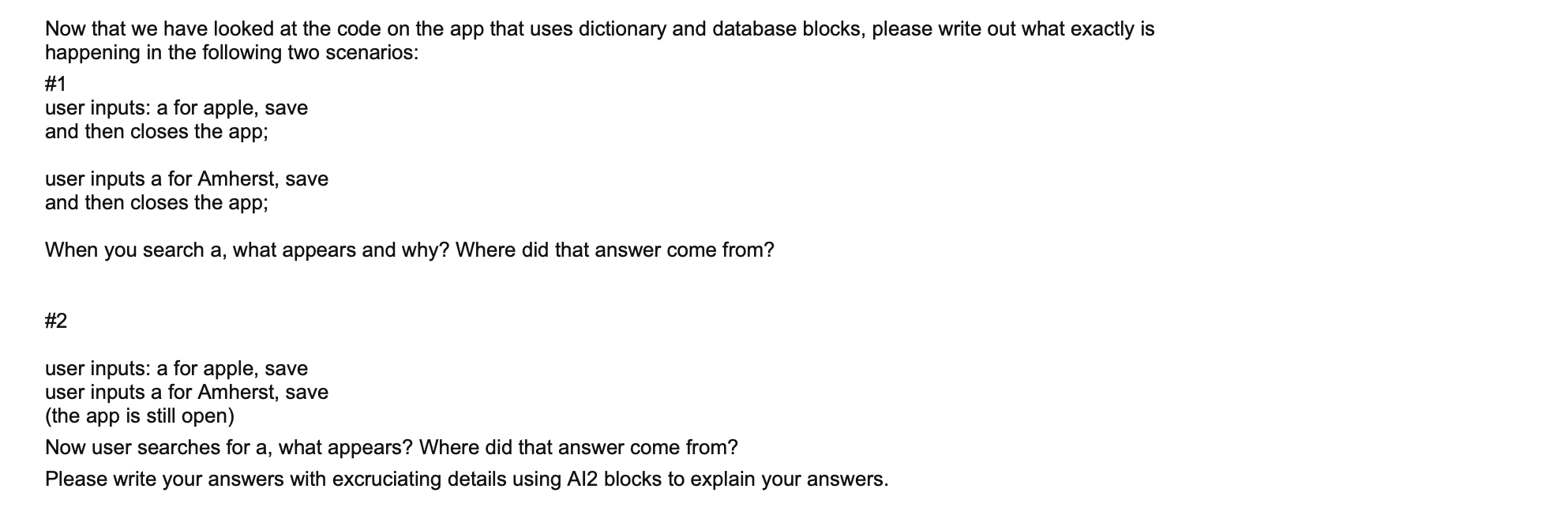 Now That We Have Looked At The Code On The App That Uses Dictionary And Database Blocks Please Write Out What Exactly I 1