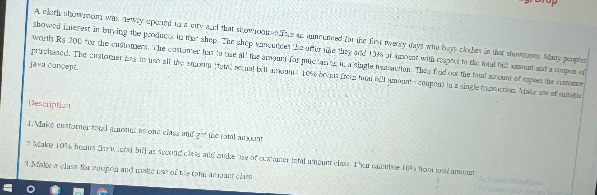 A Cloth Showroom Was Newly Opened In A City And That Showroom Offers An Announced For The First Twenty Days Who Buys Clo 1