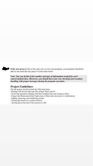 Project Description You Are Required To Develop A Simple University Registrar System The System Should Be Able To Regi 3