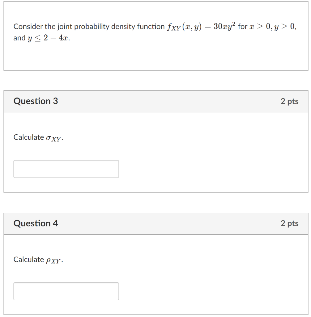 Consider The Joint Probability Density Function Find Covarience And Correlation 1