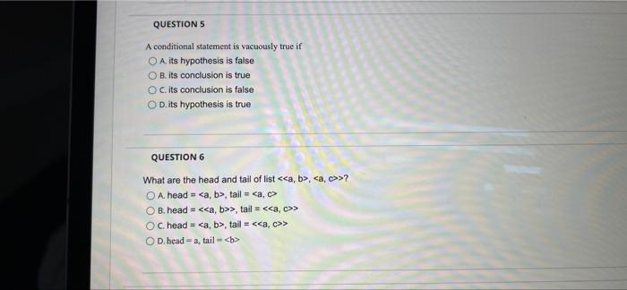 Question 1 Which Pair Of Statements In The Following Are Not Identical O A If Athen B Not A Or B Ob I Athen B If 4
